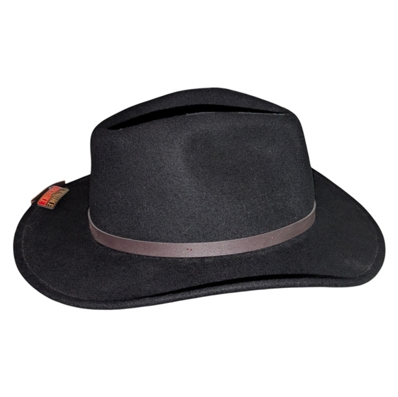 NWT DPC Wool & Leather Packable Crushable Hat - Size L/Xl Black+Brown main image 13